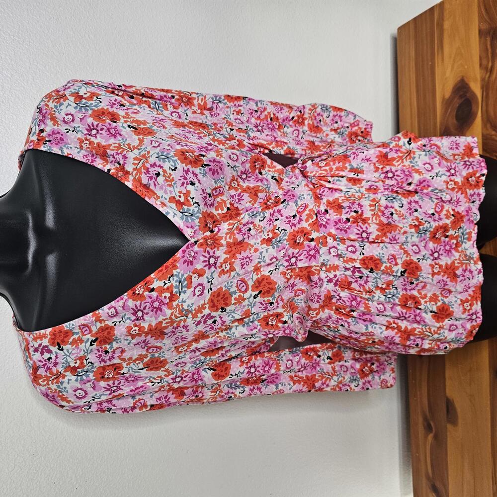 Lucky Brand Ditsy Printed Charlie Wrap Top Size XL